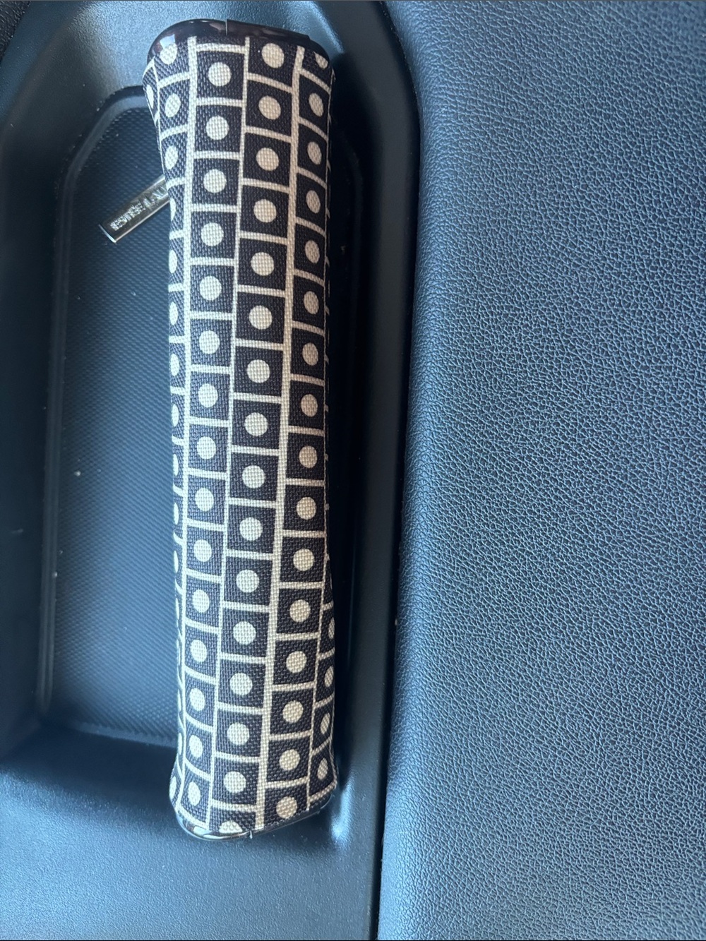 Estee Lauder Black and Cream Patterned Makeup Brush Puch